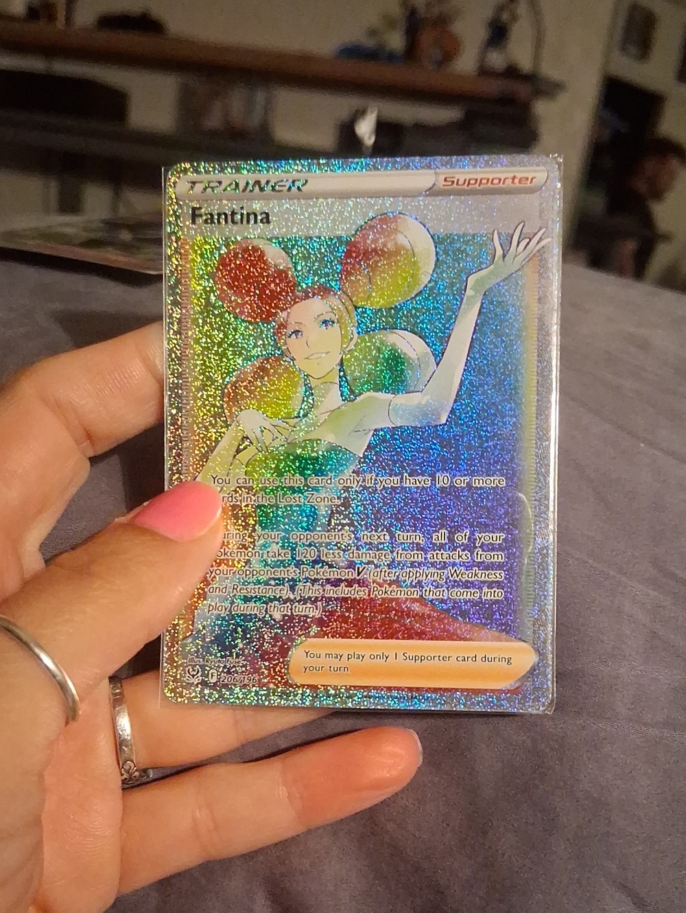 Pokémon Trainer Supporter Fantina Holo Trading Card - Pink Accents